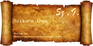 Szikora Irma névjegykártya