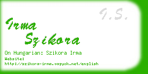 irma szikora business card